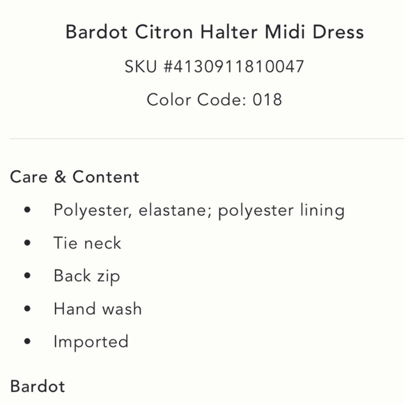 Nwt bardot citron halter midi dress - Picture 13 of 13